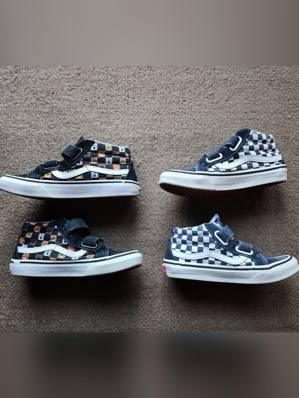 Vans Kids Sk8-Mid Reissue V Checkerboard High-Top Sneakers -